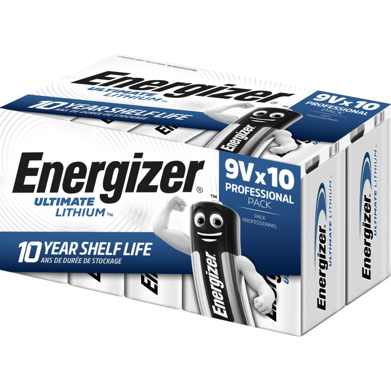 10 Piles Lithium 9V / 6LR61 Energizer Ultimate Lithium