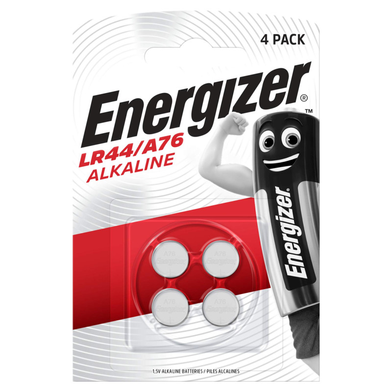 4 Piles LR44 / A76 / V13GA Energizer Alcaline 1,5V