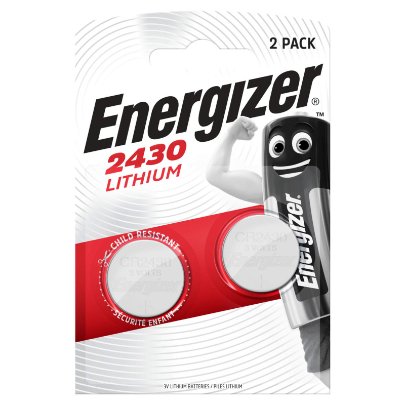 2 Piles CR2430 Energizer Bouton Lithium 3V