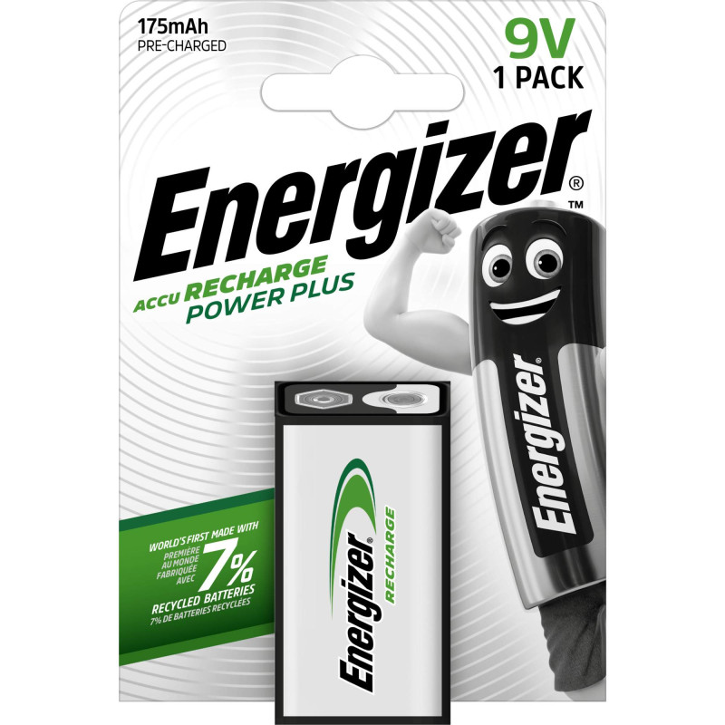 Pile Rechargeable 9V / HR22 175mAh Energizer Power Plus