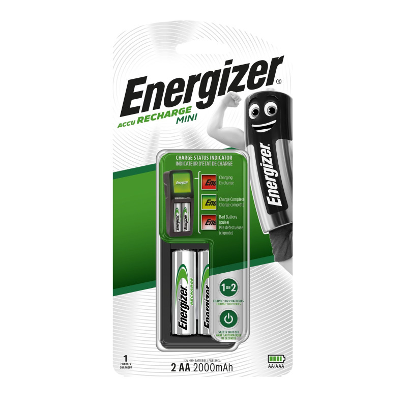 Chargeur Energizer Mini avec 2 piles AA 2000mAh