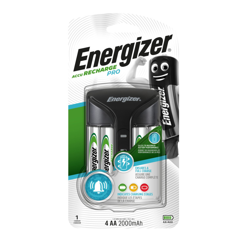 Chargeur Energizer Pro avec 4 piles AA 2000mAh