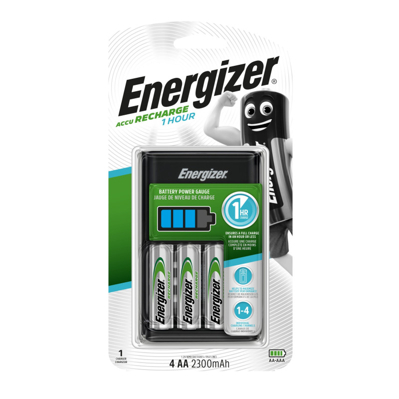 Chargeur Energizer 1H avec 4 piles AA 2300mAh