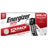 12 Piles CR2016 Energizer Bouton Lithium 3V