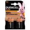 2 Piles Alcalines 9V / 6LR61 Duracell Plus