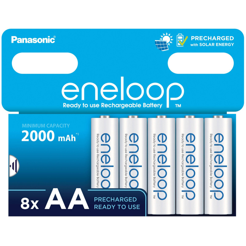 8 Piles Rechargeables AA / HR6 2000mAh Panasonic Eneloop BK-3MCDE