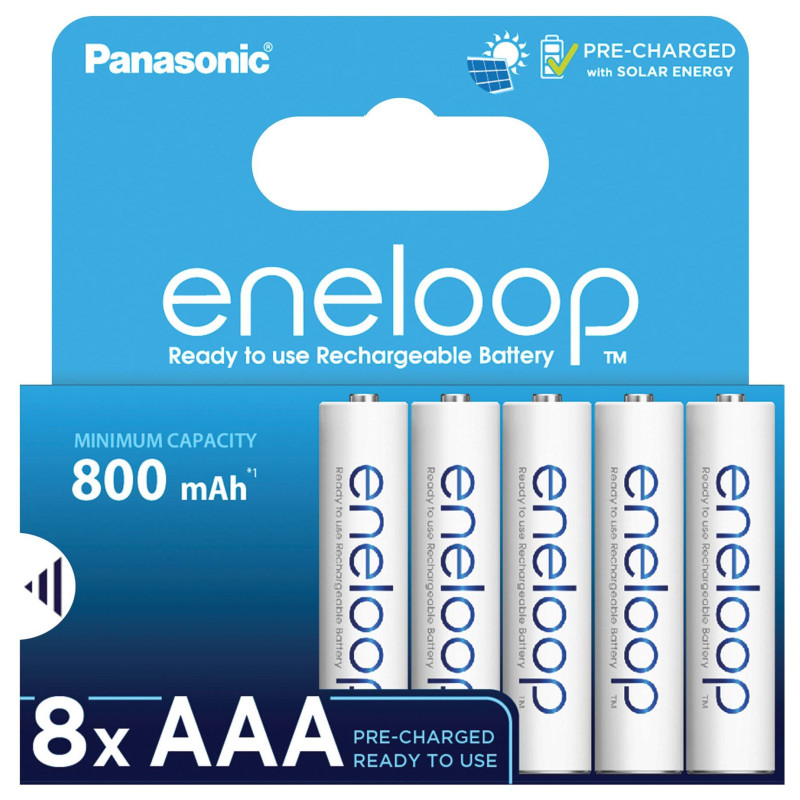 8 Piles Rechargeables AAA / HR03 800mAh Panasonic Eneloop BK-4MCDE