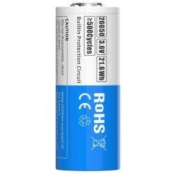 Pile Rechargeable 26650 Xtar Lithium 3,6V 6000mAh 10A