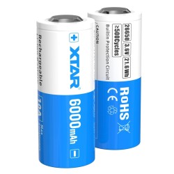 Pile Rechargeable 26650 Xtar Lithium 3,6V 6000mAh 10A