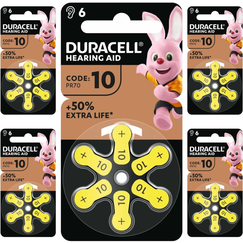30 Piles Auditives 10 / PR70 Duracell Hearing Aid