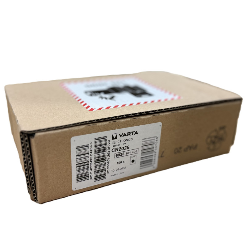 100 piles CR2025 Varta Bouton Lithium 3V