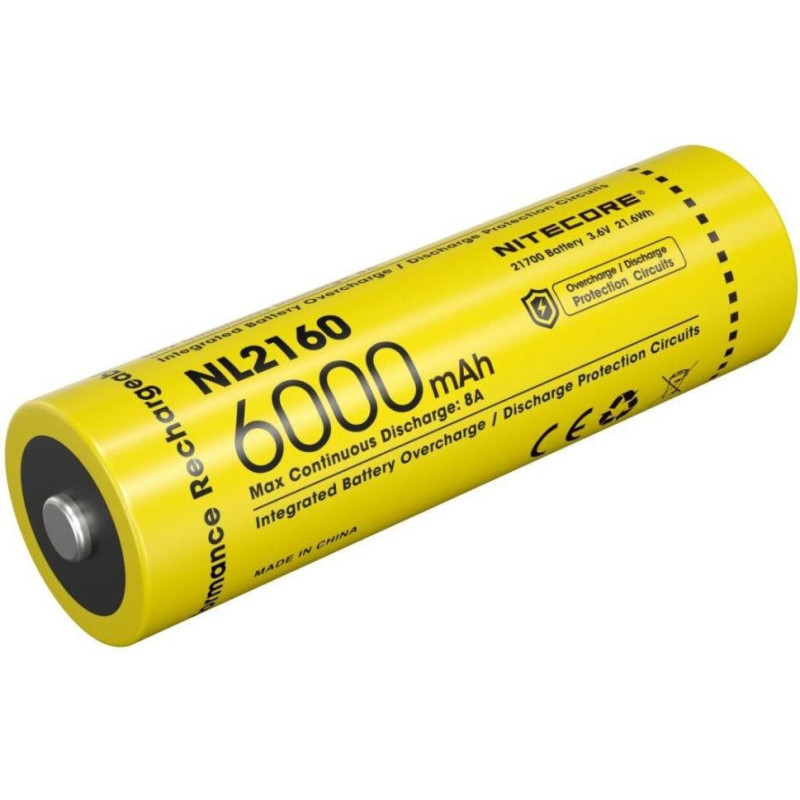 Pile Rechargeable 21700 NiteCore NL2160 3,6V 6000mAh