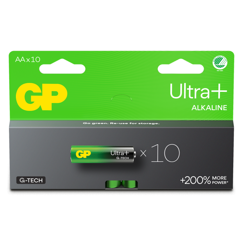 10 Piles Alcalines AA / LR6 GP Ultra Plus