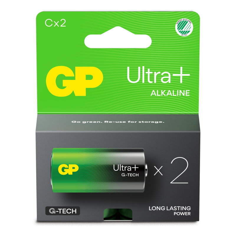 2 Piles Alcalines C / LR14 GP Ultra Plus