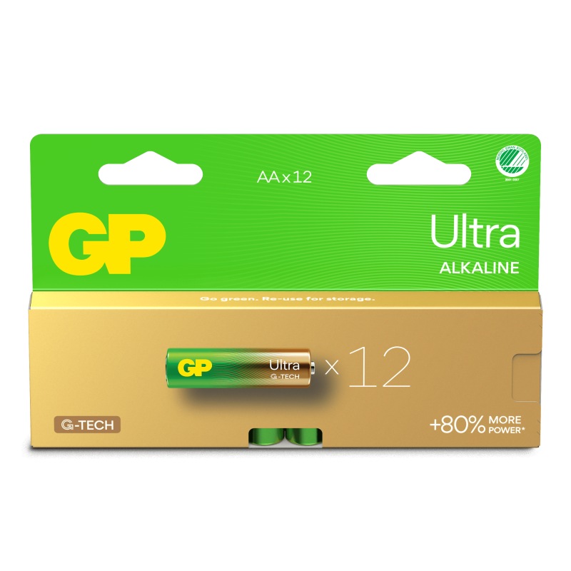 12 Piles Alcalines AA / LR6 GP Ultra