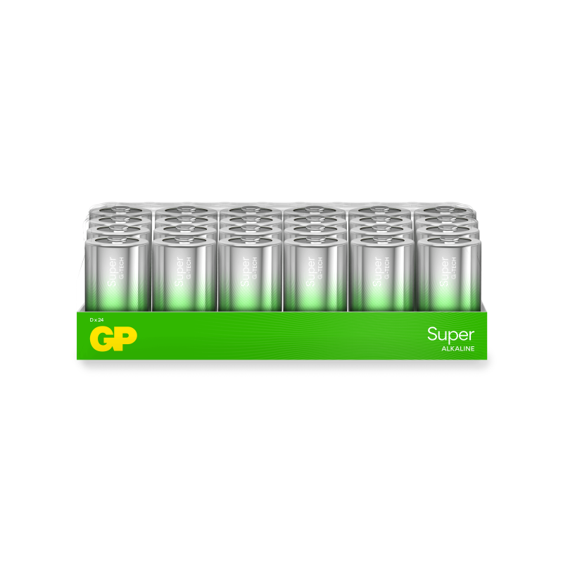 24 Piles Alcalines D / LR20 GP Super