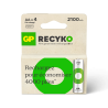4 Piles Rechargeables AA / HR6 2100mAh GP ReCyko