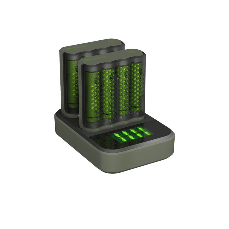 Station + 2 Chargeurs Rapides GP ReCyko avec 8 piles AA 2600mAh