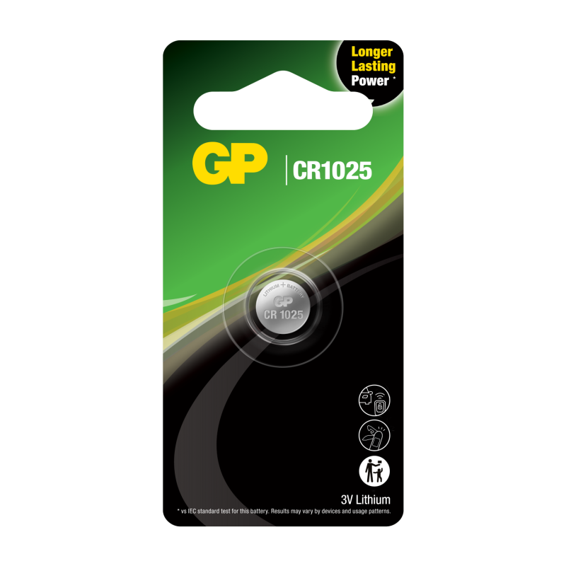 Pile CR1025 GP Bouton Lithium 3V