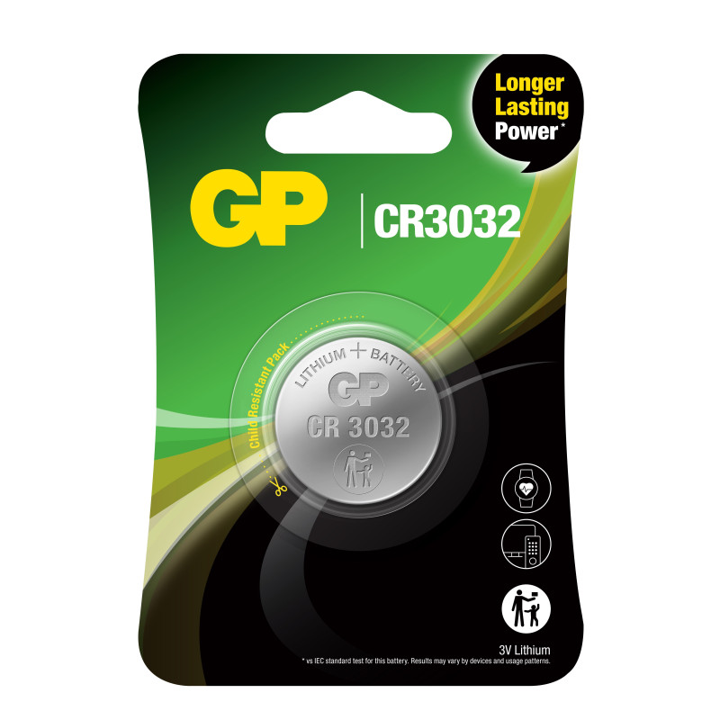 Pile CR3032 GP Bouton Lithium 3V