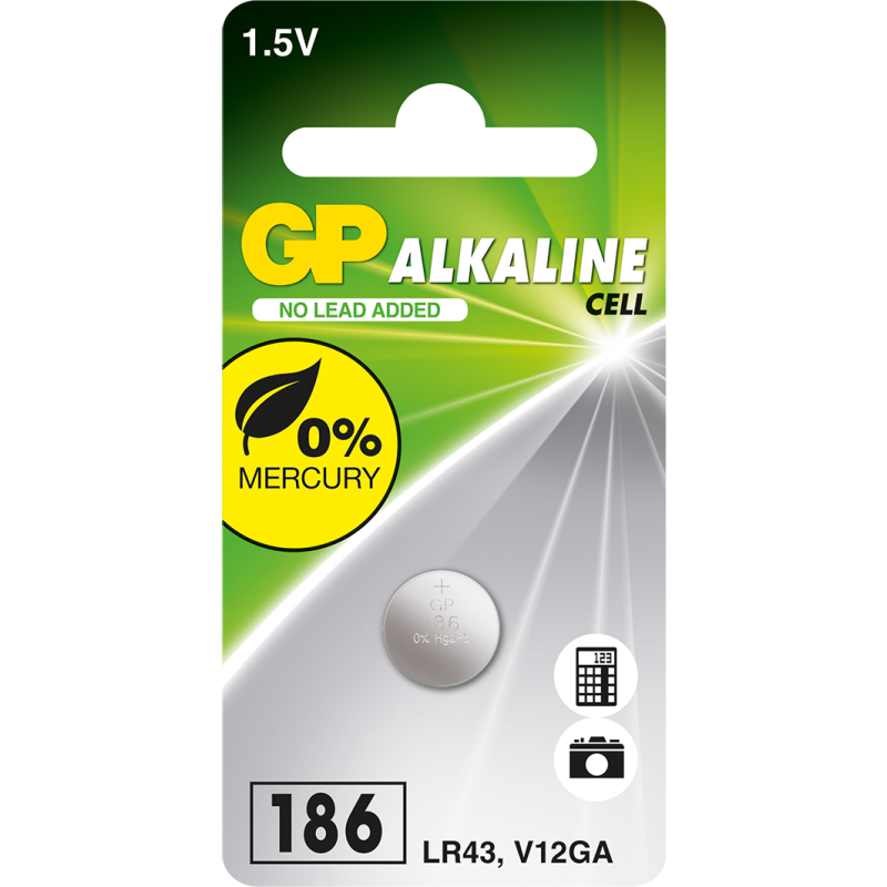 Pile 186 / LR43 GP Alcaline 1,5V