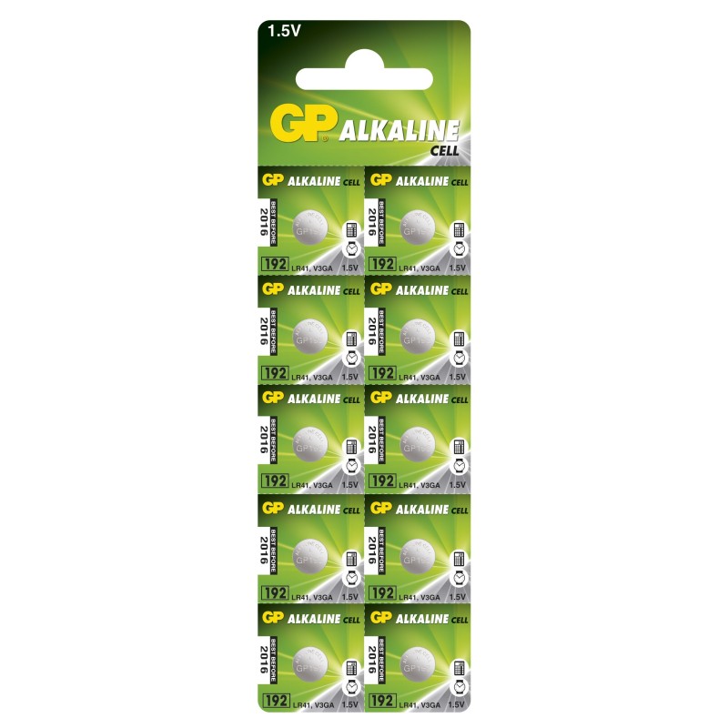10 Piles 192 / AG3 / LR41 GP Alcaline 1,5V