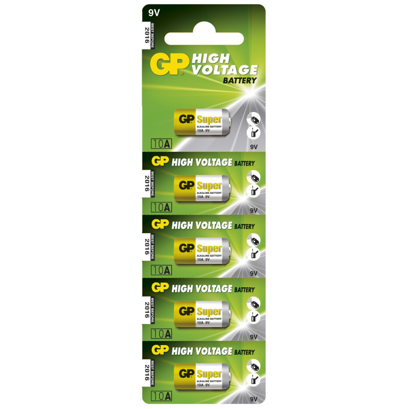 5 Piles 10A 10AF GP Alcaline 9V