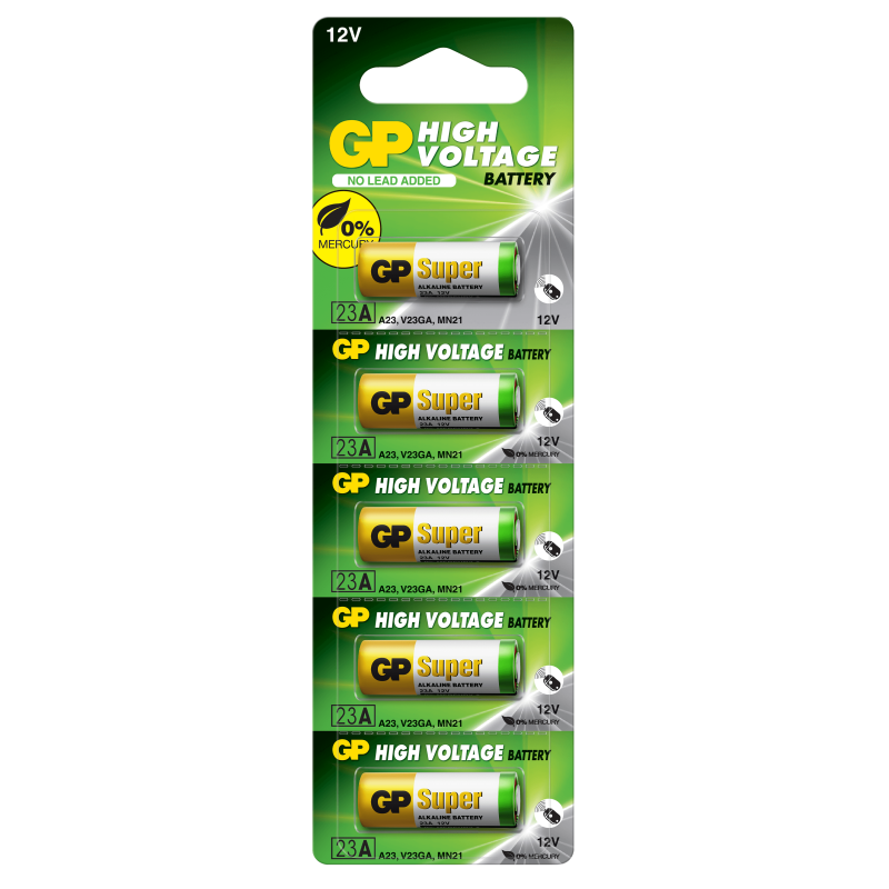 5 Piles 23A / MN21 / VA23GA GP Alcaline 12V