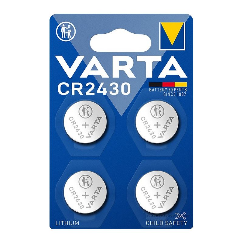 4 Piles CR2430 Varta Bouton Lithium 3V