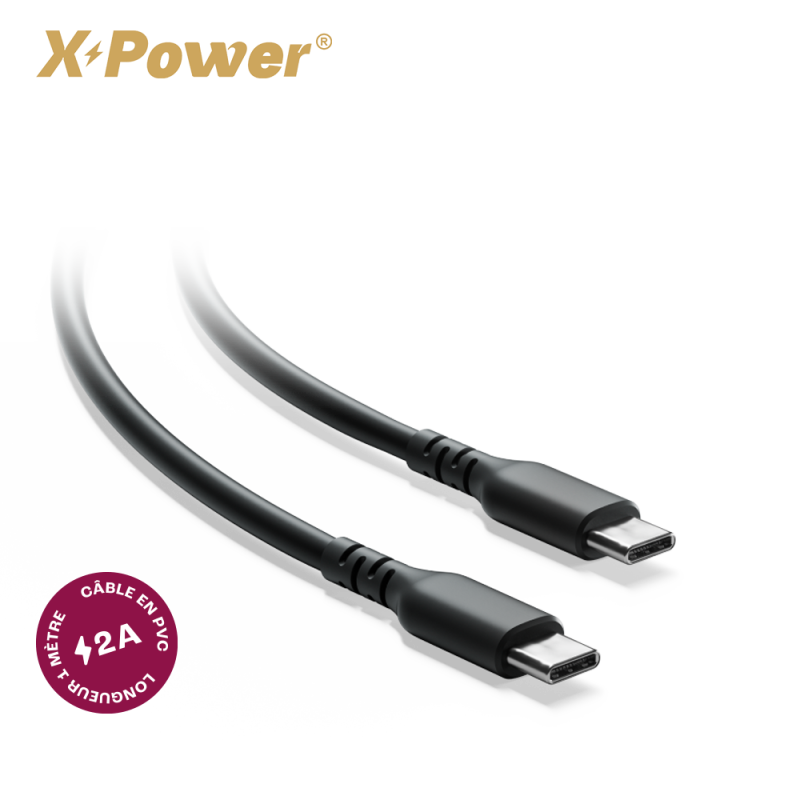Câble 1m USB-C vers USB-C 2A X-Power