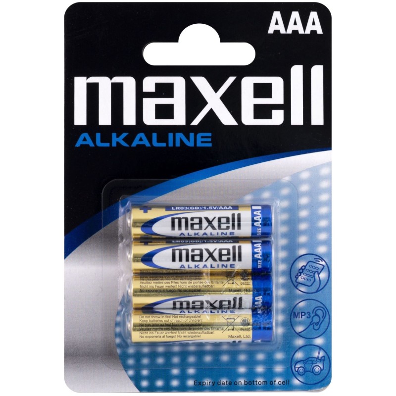 4 Piles Alcalines AAA / LR03 Maxell Alkaline