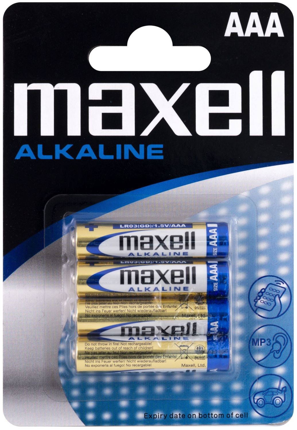 4 Piles Alcalines AAA / LR03 Maxell Alkaline