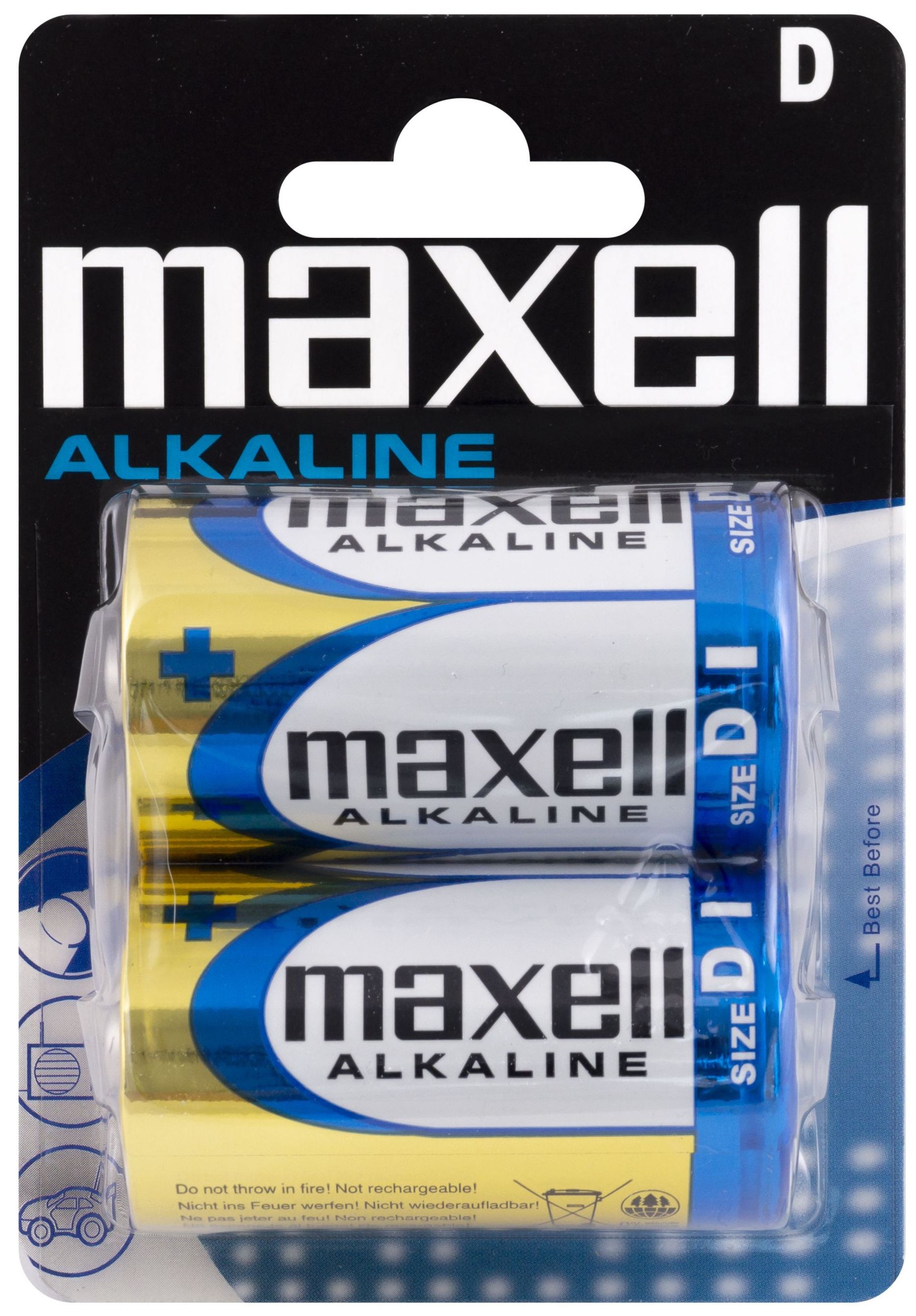 2 Piles Alcalines D / LR20 Maxell Alkaline