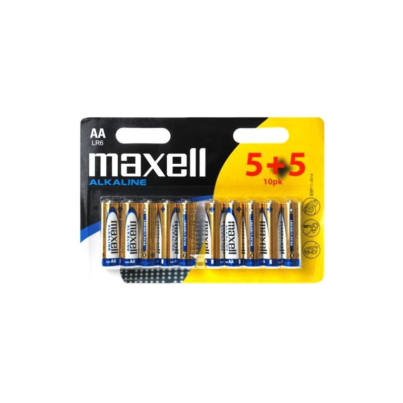 5+5 Piles Alcalines AA / LR6 Maxell Alkaline