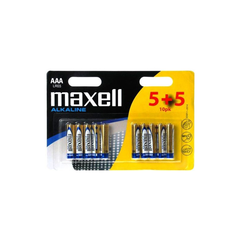 5+5 Piles Alcalines AAA / LR03 Maxell Alkaline