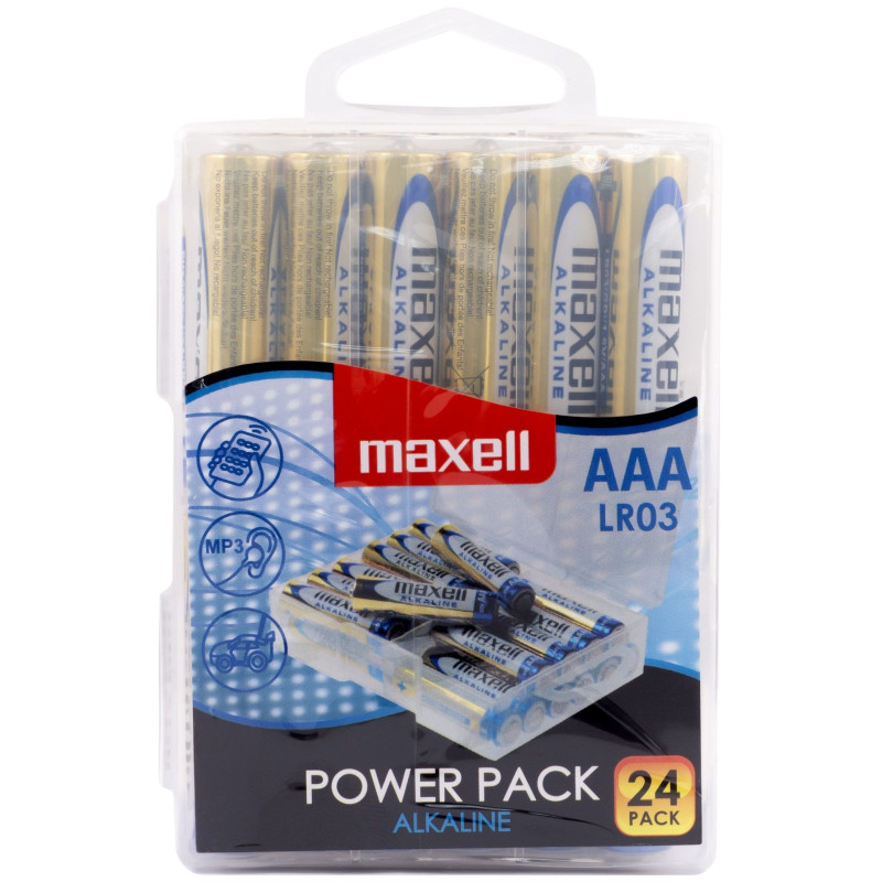 24 Piles Alcalines AAA / LR03 Maxell Alkaline