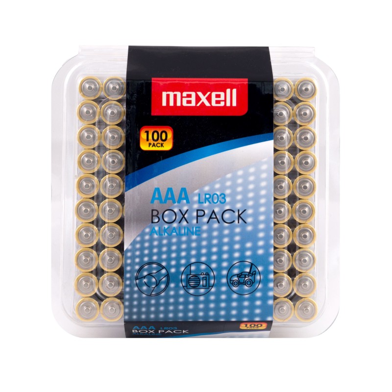 100 Piles Alcalines AAA / LR03 Maxell Alkaline
