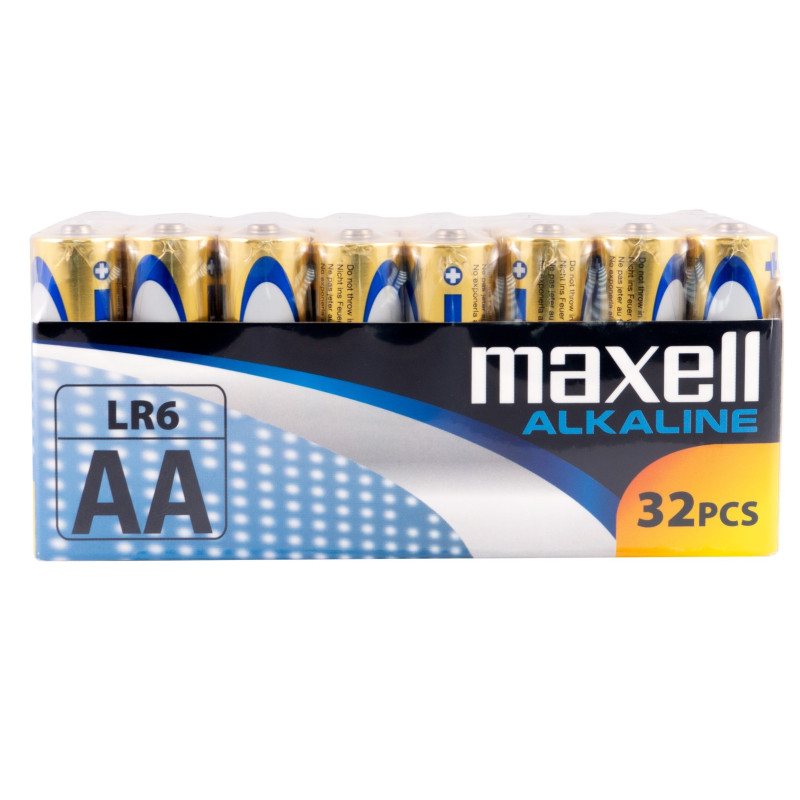 32 Piles Alcalines AA / LR6 Maxell Alkaline