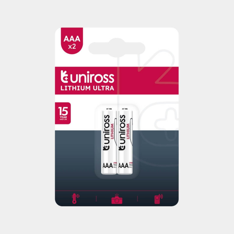 2 Piles AAA / FR03 Uniross Lithium Ultra