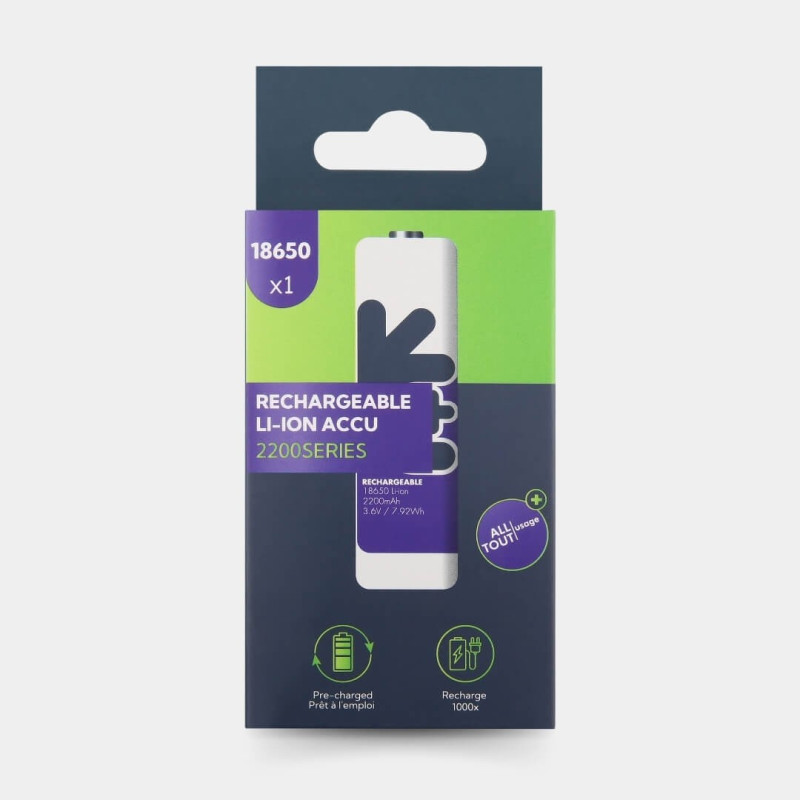 Pile Rechargeable 18650 2200mAh Uniross Li-Ion 3,6V Accu Top+ - Bestpiles