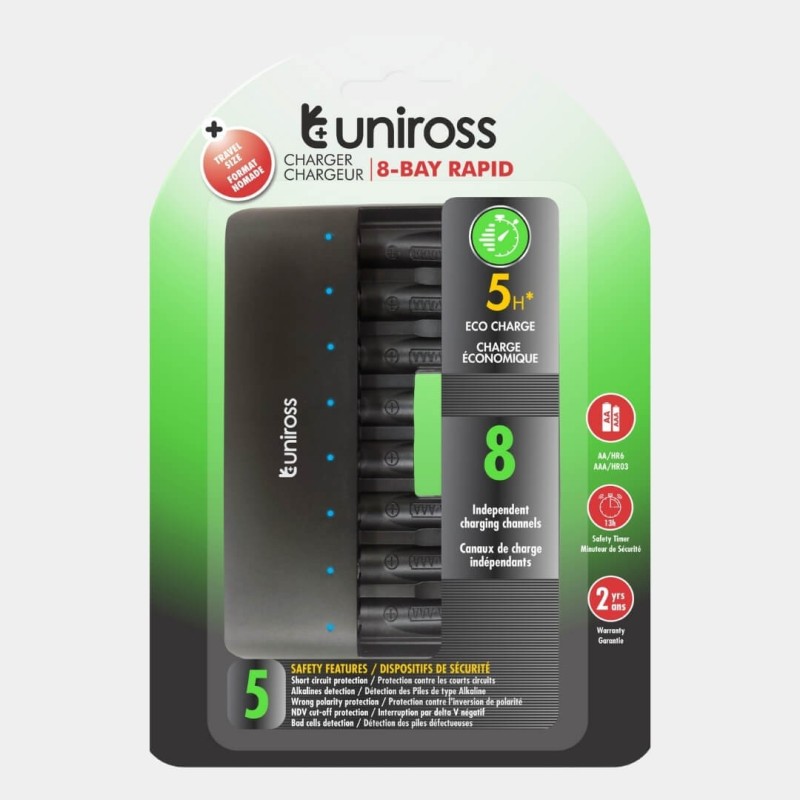 Chargeur Uniross 8-Bay Charger