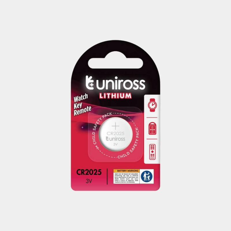Pile CR2025 Uniross Lithium 3V