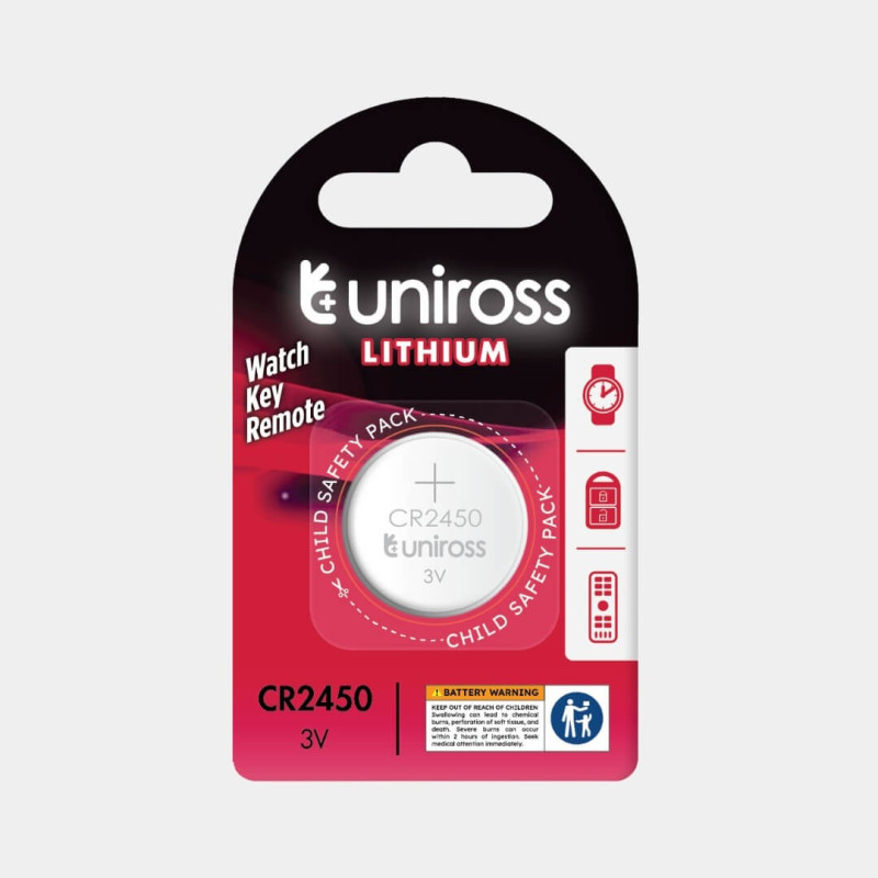 Pile CR2450 Uniross Lithium 3V