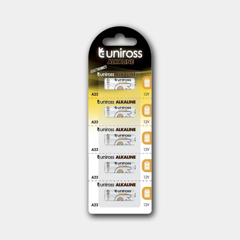5 Piles A23 Uniross Alcaline 12V