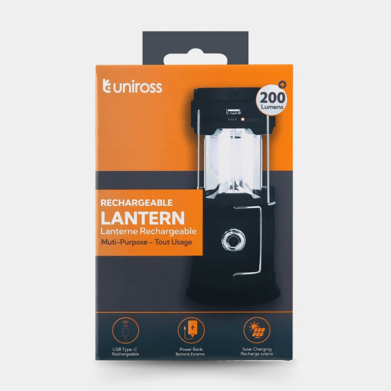 Lanterne Uniross Rechargeable Solar & USB