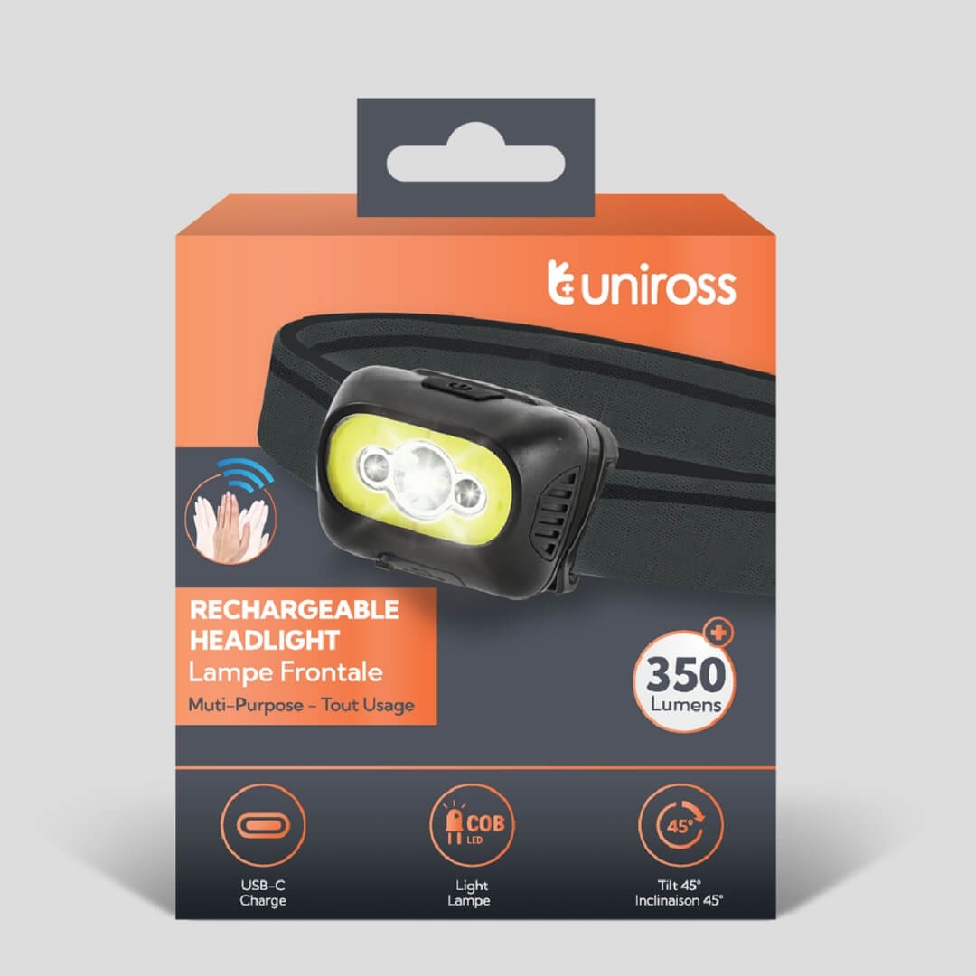 Frontale Uniross ProLite Sensor 350lm Rechargeable