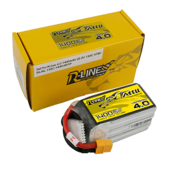 Batterie Lipo FPV Tattu R-Line Version 4.0 1400mAh 6S 22.2V 130C avec XT60