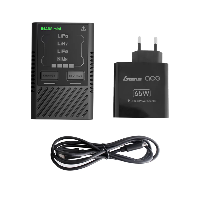 Chargeur de batterie Gens Ace iMars mini G-Tech USB-C 2-4S 60W RC avec prise secteur