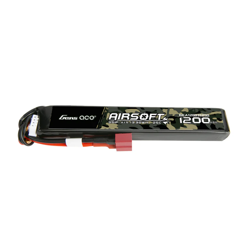 Batterie Lipo Airsoft Gens ace 25C 1200mAh 3S1P 11.1V avec T (Deans)