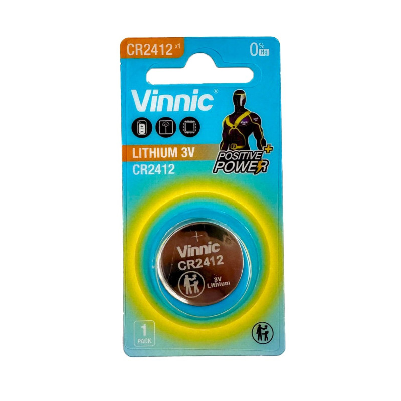 Pile CR2412 Vinnic Bouton Lithium 3V